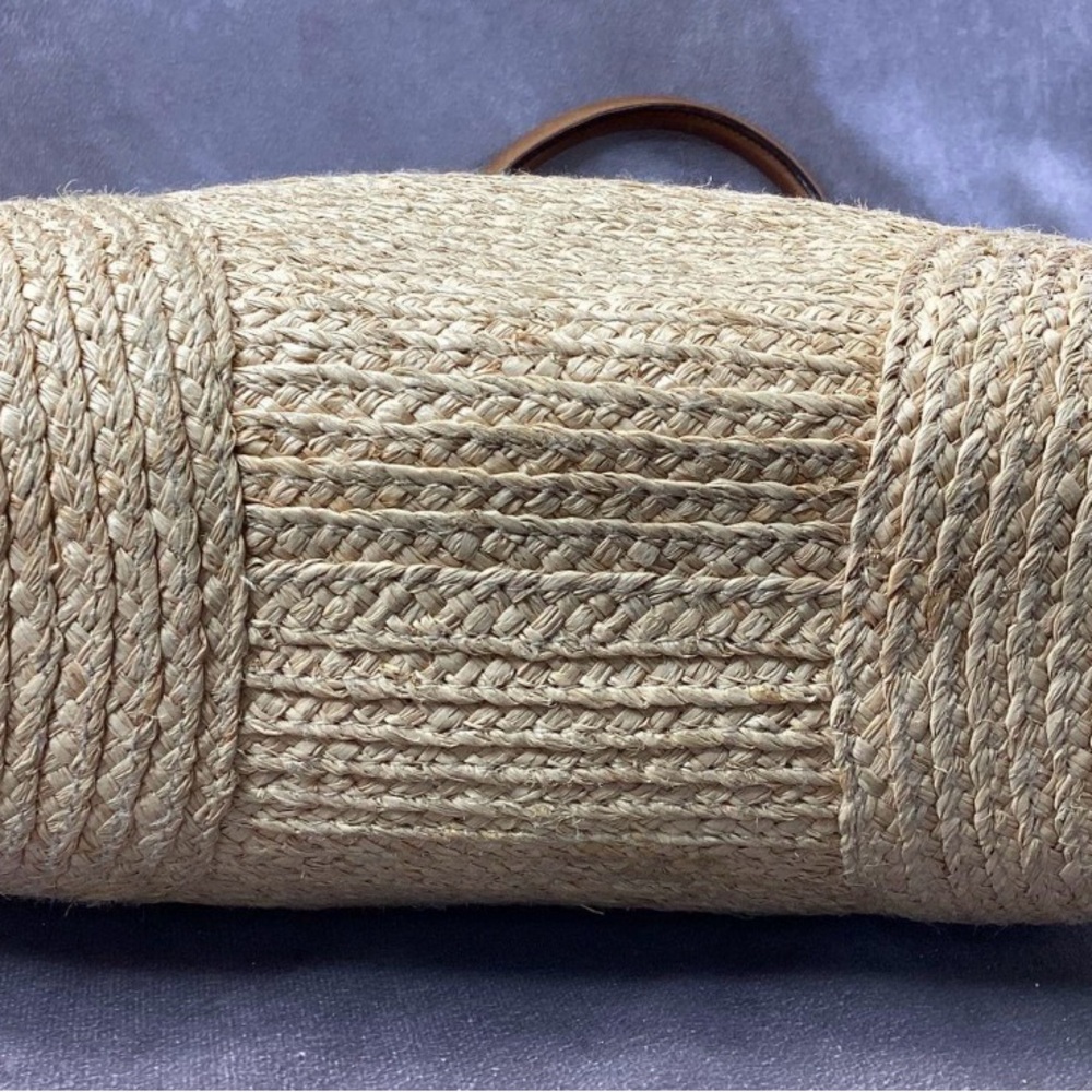 Coach BLEECKER Natural/Brown Straw &
Leather Tote w/ COA - Picture 3 of 6